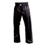 Pantaloni da kickboxing Adidas in raso, neri.
