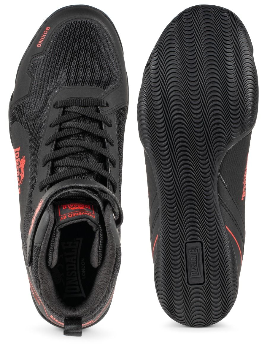 Scarpe da boxe Lonsdale Rufford, nero rosse