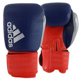 Guanti da boxe Adidas Hybrid 200, blu e rosso