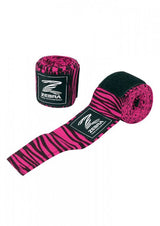 Fasce da boxe in cotone Zebra, rosa e nere