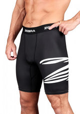 Pantaloncini compressivi Zebra, neri