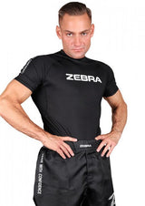 Maglia rash guard Zebra a maniche corte Performance, nera