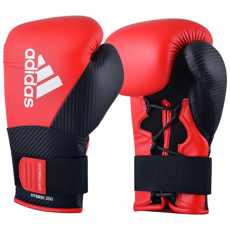 Guantoni da boxe Adidas Hybrid 250, rosso-nero