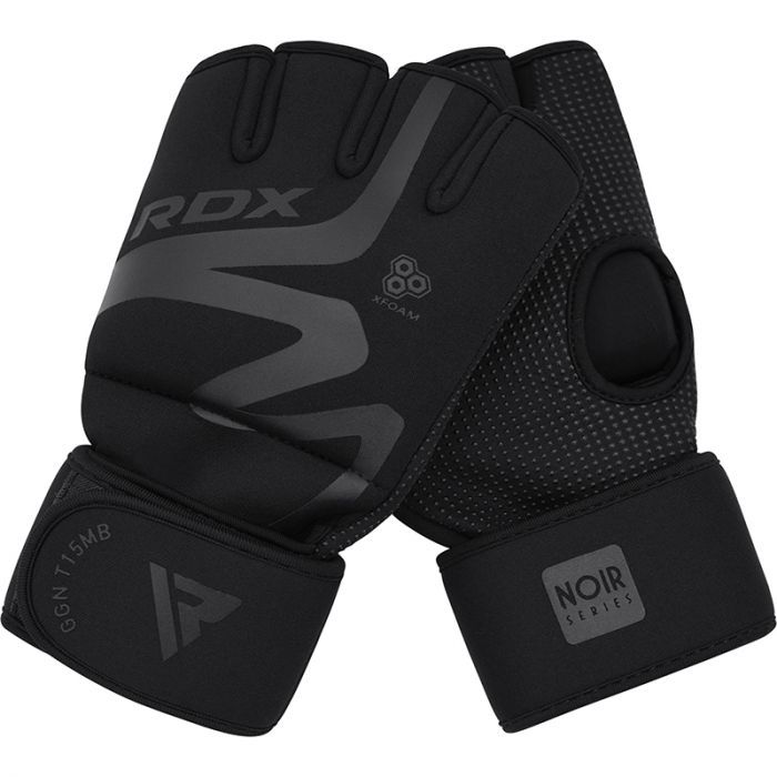 Guanti da grappling RDX in neoprene, nero opaco