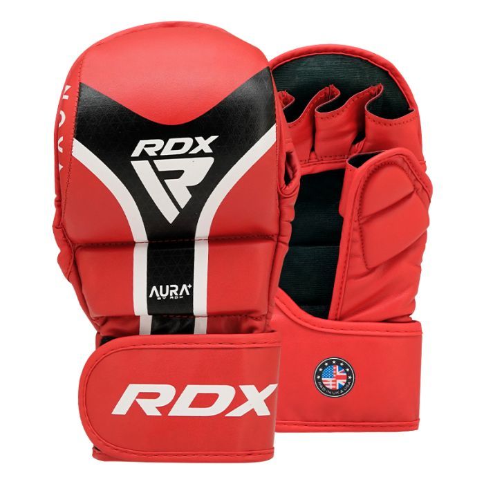Guanti da grappling RDX Aura+ T17, rosso-nero