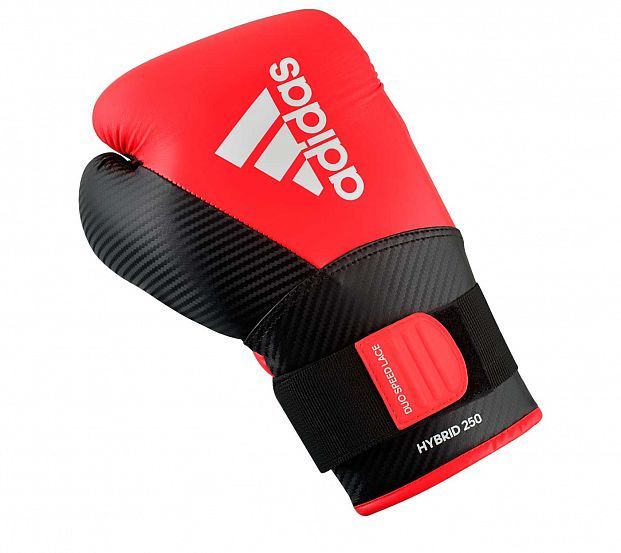 Guantoni da boxe Adidas Hybrid 250, rosso-nero