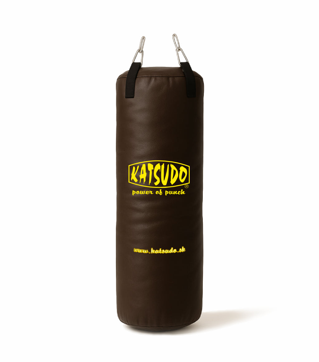 Sacco da boxe in pelle Katsudo Browny 90x30, marrone