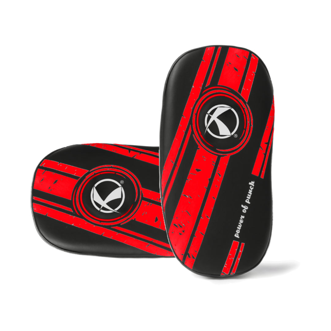 Katsudo makiwara in pelle curva 2 pezzi, rosso-nero