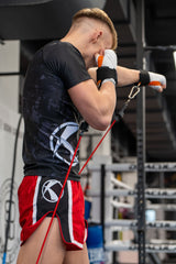 Katsudo pantaloncini da Muay Thai Huricane, rossi