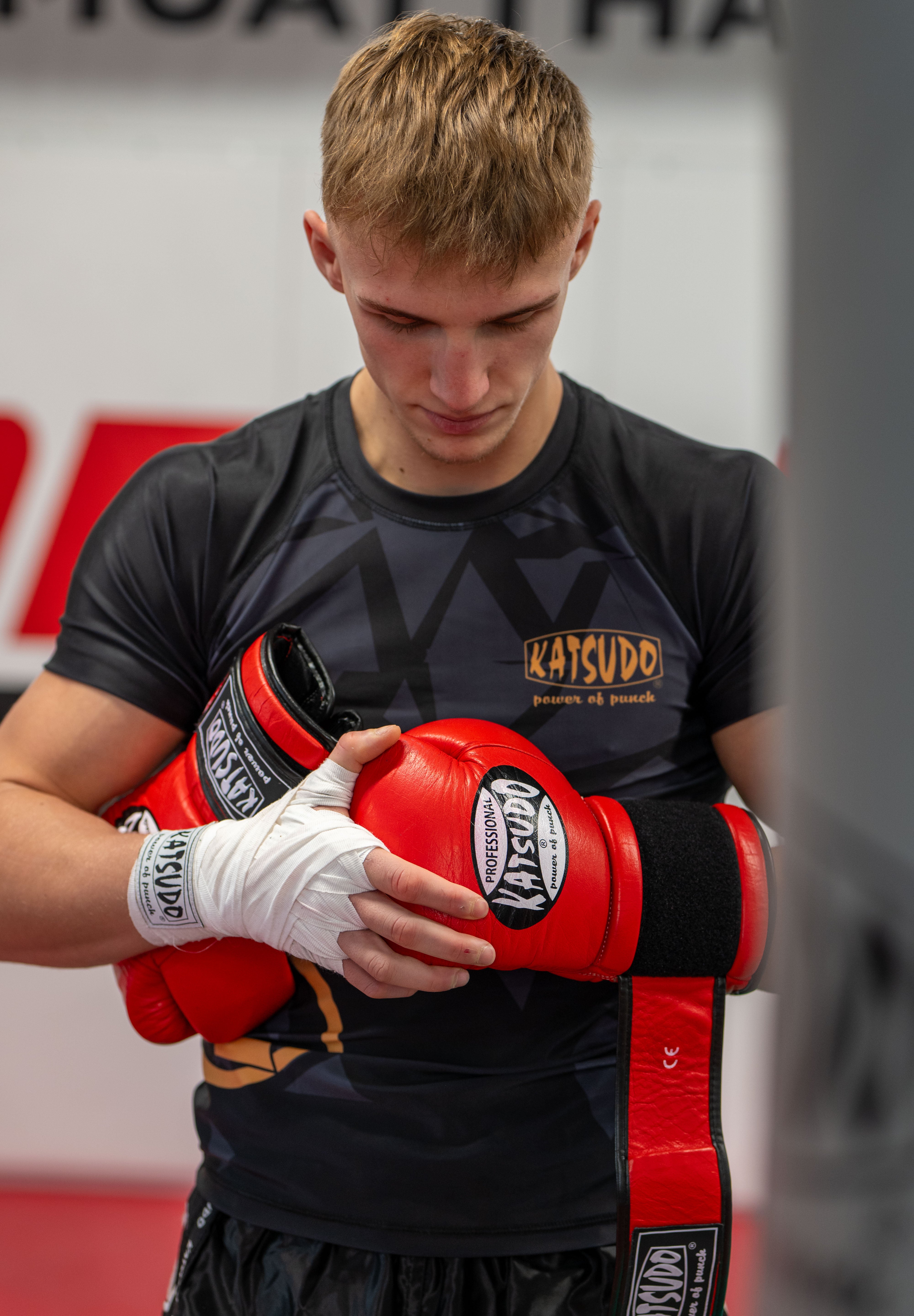 Guantoni da boxe Katsudo Professional, rossi