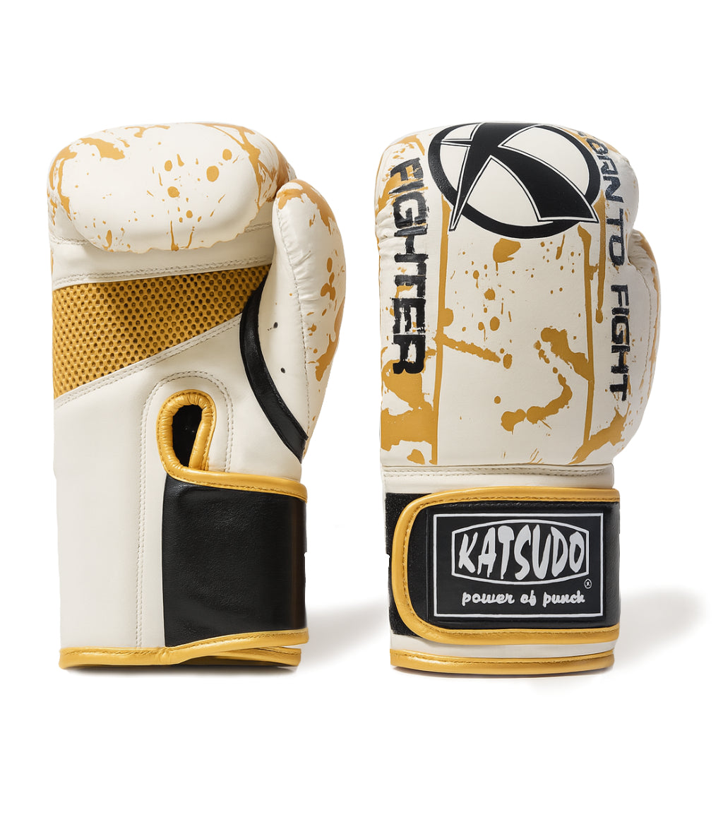 Guanti Katsudo Bloom, bianco e oro