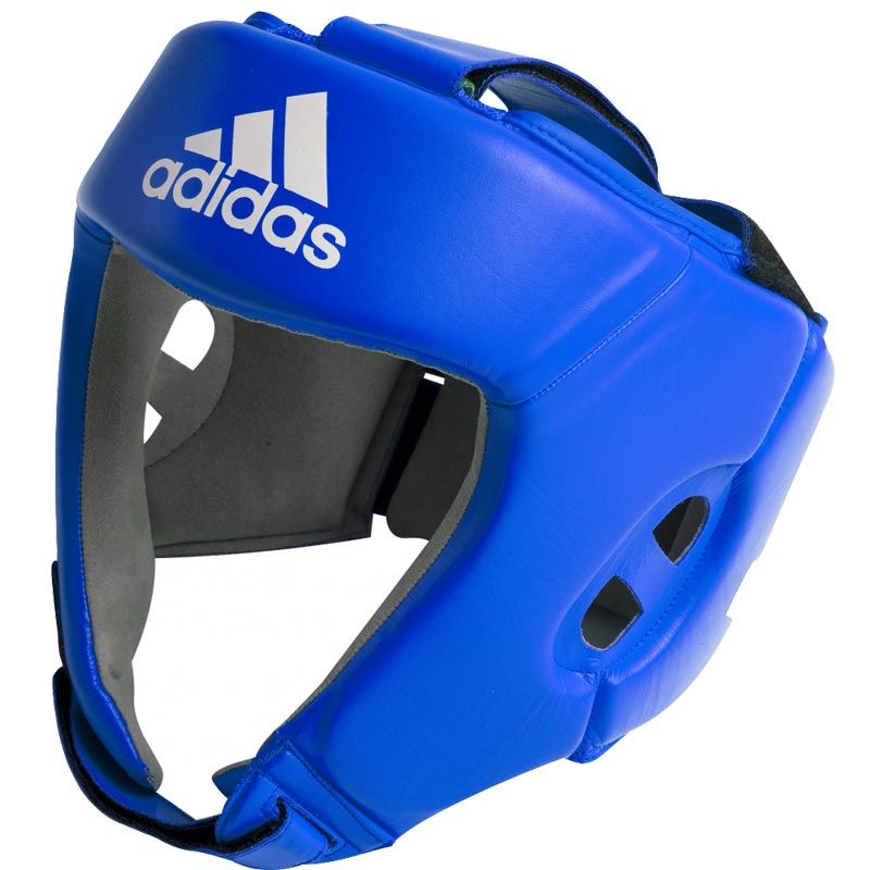Casco da boxe in pelle Adidas AIBA 1, blu