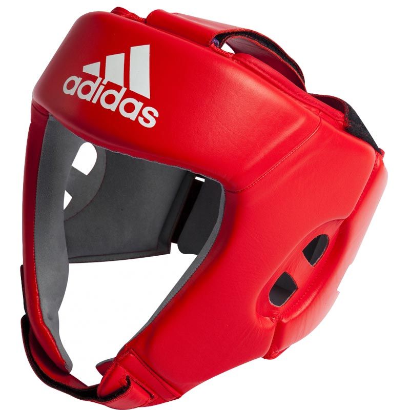 Casco da boxe in pelle Adidas AIBA 1, rosso