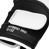 Guanti da boxe Adidas Hybrid 350, bianchi e neri