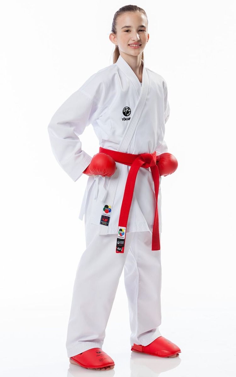 Tokaido kimono per bambini KA Kumite Master WKF 270g, bianco