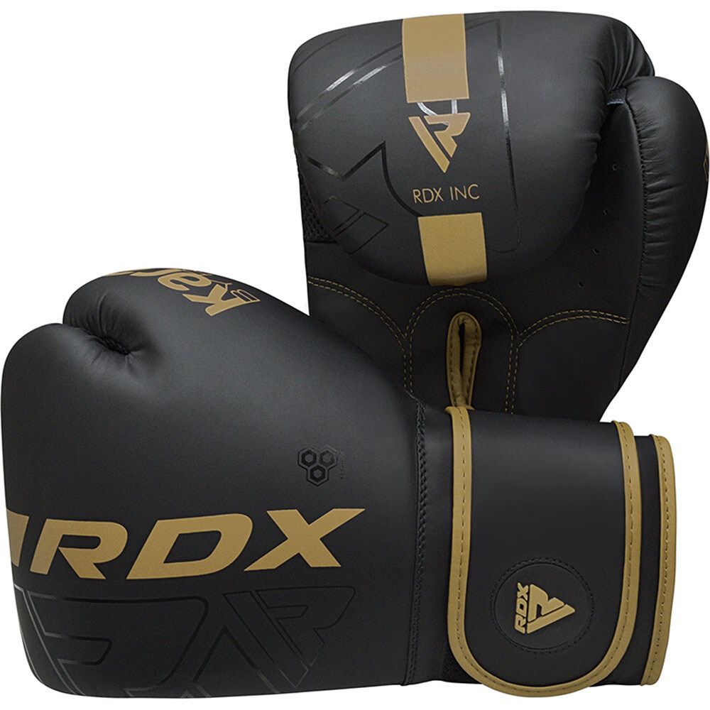 Guanti da boxe RDX F6, nero-oro opaco