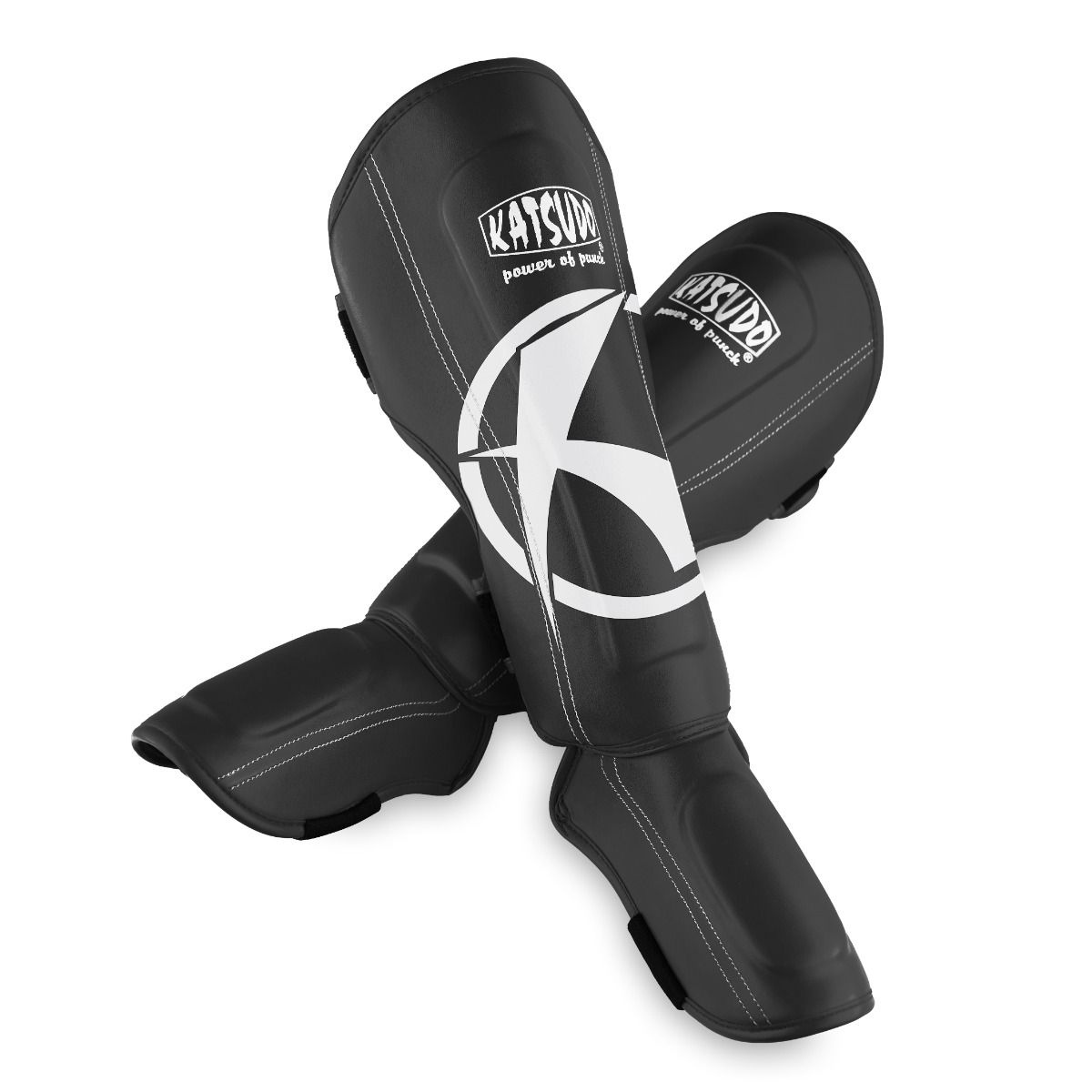 Parastinchi e protezioni per collo del piede Katsudo Fort II, nero e bianco