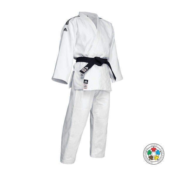Adidas JU kimono Champion III IJF Slim fit 750g, bianco