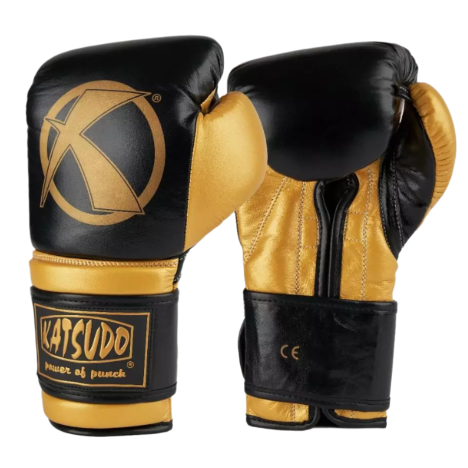Guanti da Boxe Katsudo Fight, nero e oro