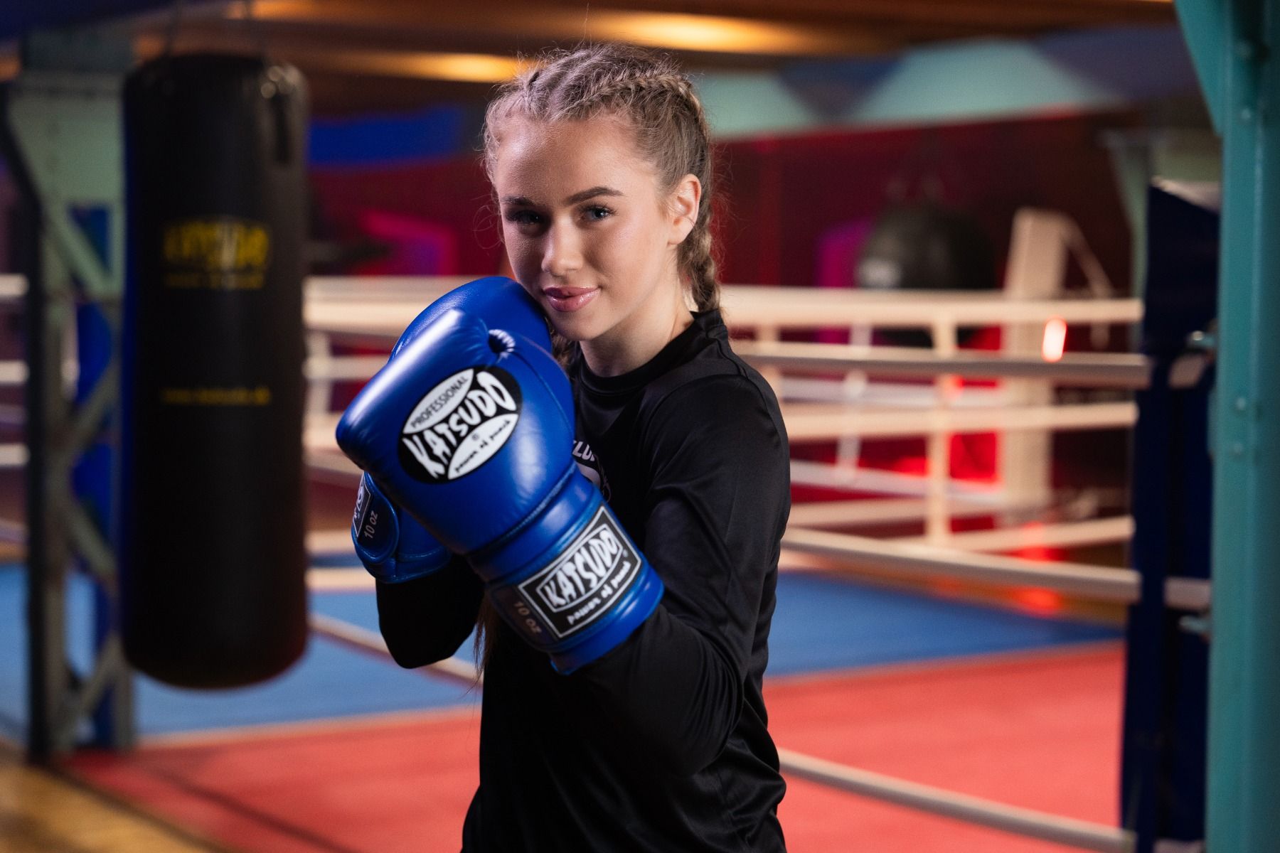 Guanti da boxe professionali Katsudo, neri