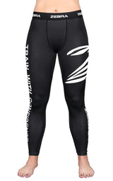 Zebra pantaloni compressivi lunghi, neri