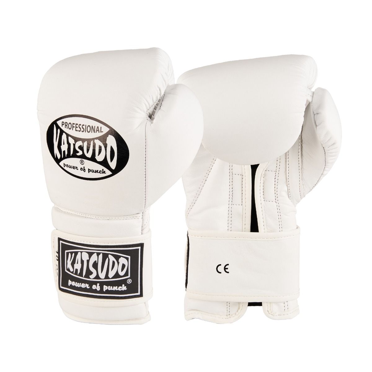 Guanti da boxe professionali Katsudo, bianchi
