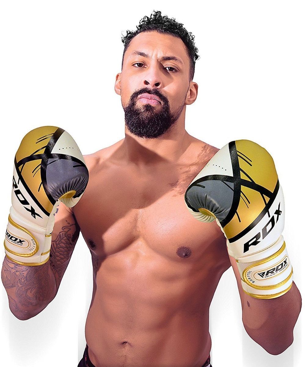 Guanti da boxe RDX F7, bianco-oro