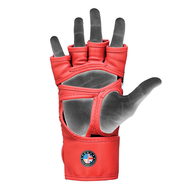 Guanti da grappling RDX Aura Plus T-17, rosso-nero