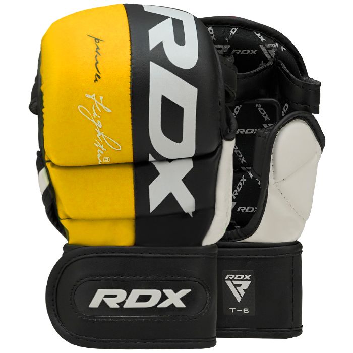 Guanti da sparring MMA RDX T6, giallo-nero