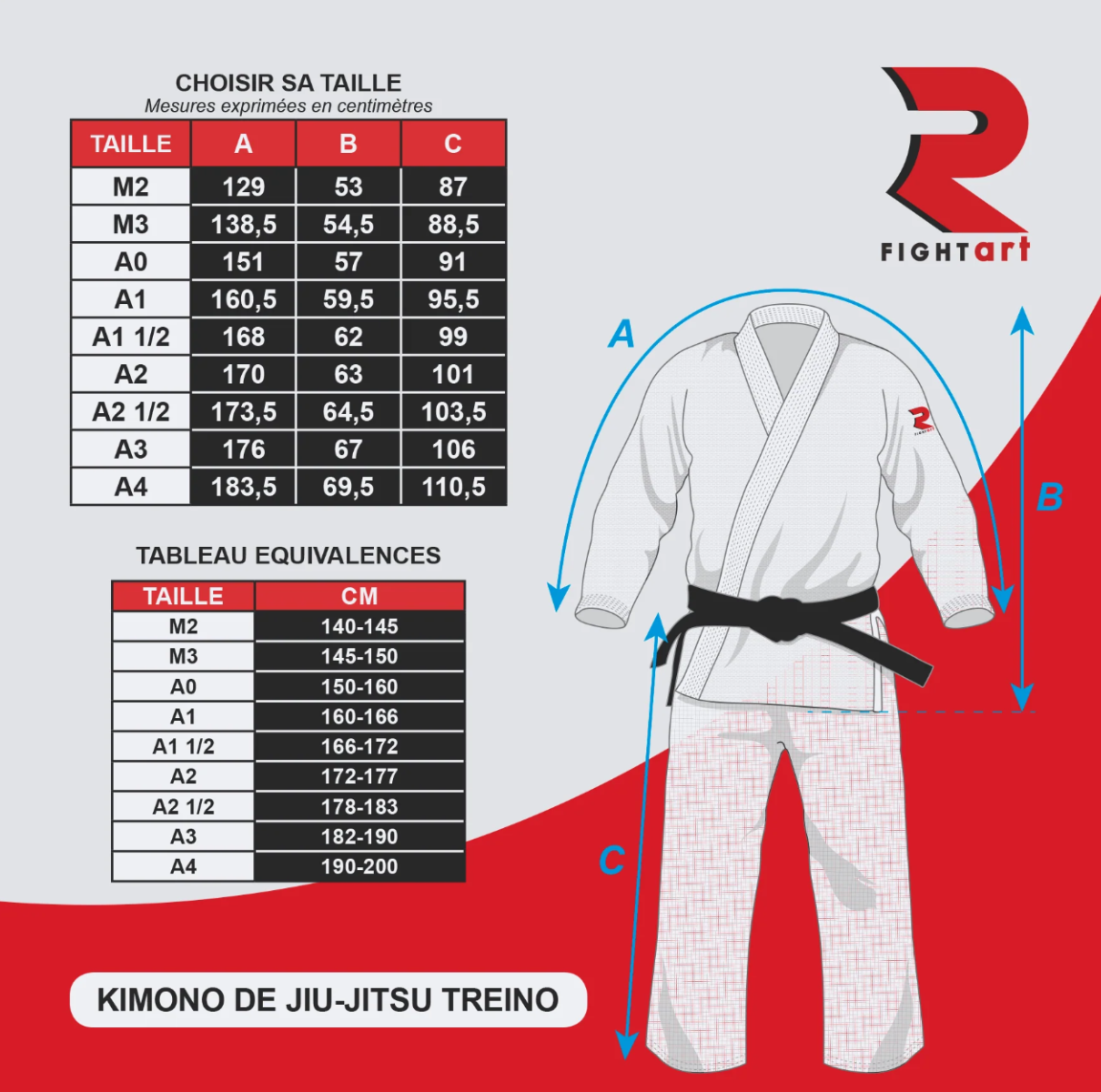 Fight Art BJJ kimono Treino 340g, blu