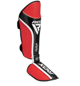 Parastinchi e protezioni per collo del piede RDX Aura+ T17, rosso-nero