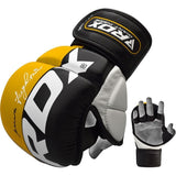 Guanti da sparring MMA RDX T6, giallo-nero