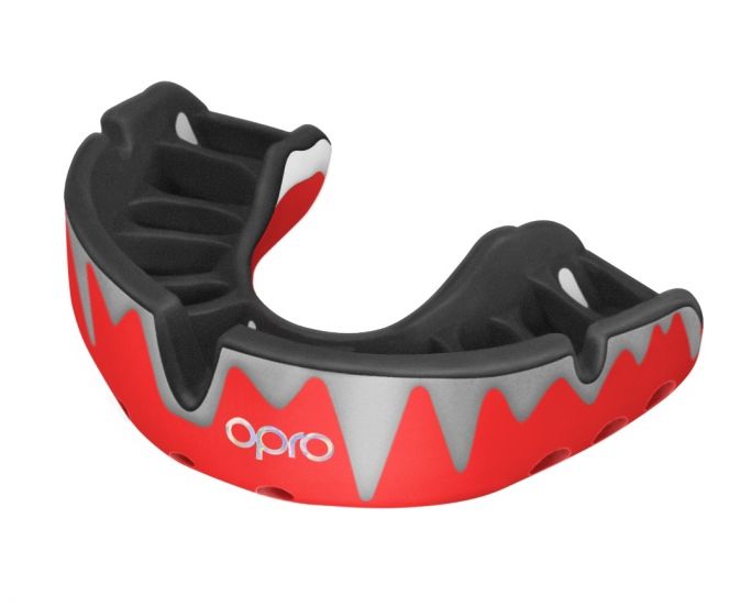 Opro chránič zubov Platinum, červeno-strieborný