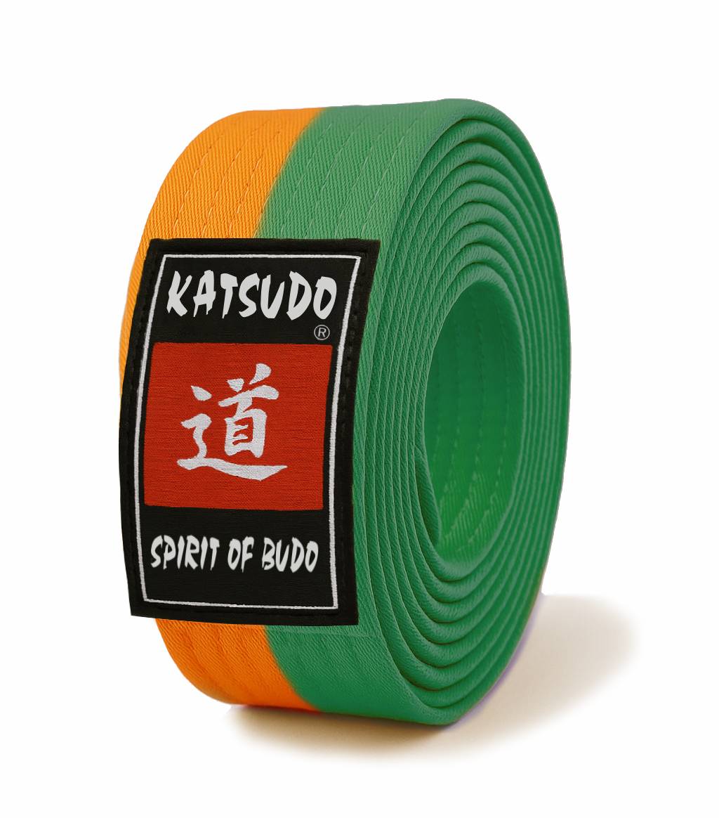 Cintura obi Katsudo Master, arancione e verde