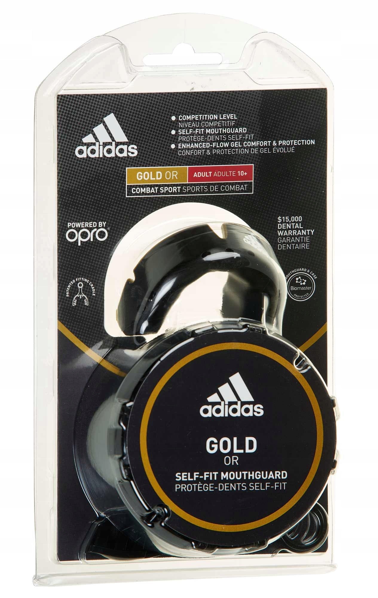 Adidas Senior προστατευτικό δοντιών Opro Gold, μαύρο-χρυσό