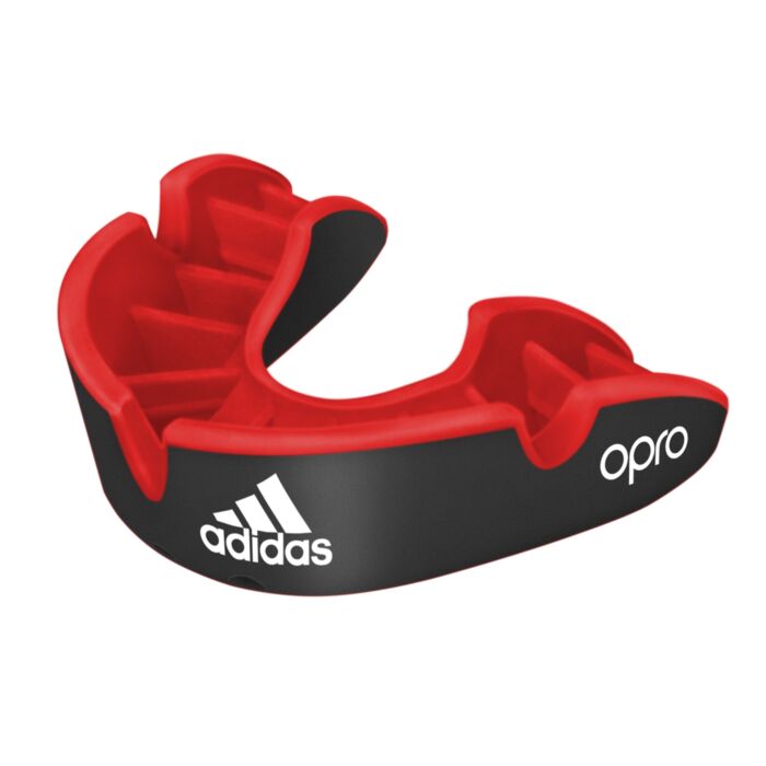 Adidas paradenti 4ª generazione Opro Silver, nero-rosso
