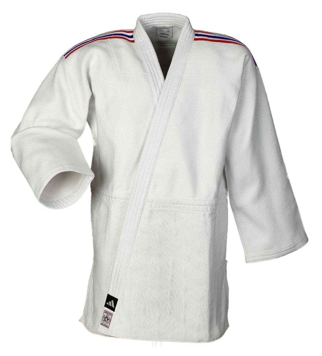 Adidas JU kimono con bande rappresentative IJF Champion III Regular fit 730g, bianco