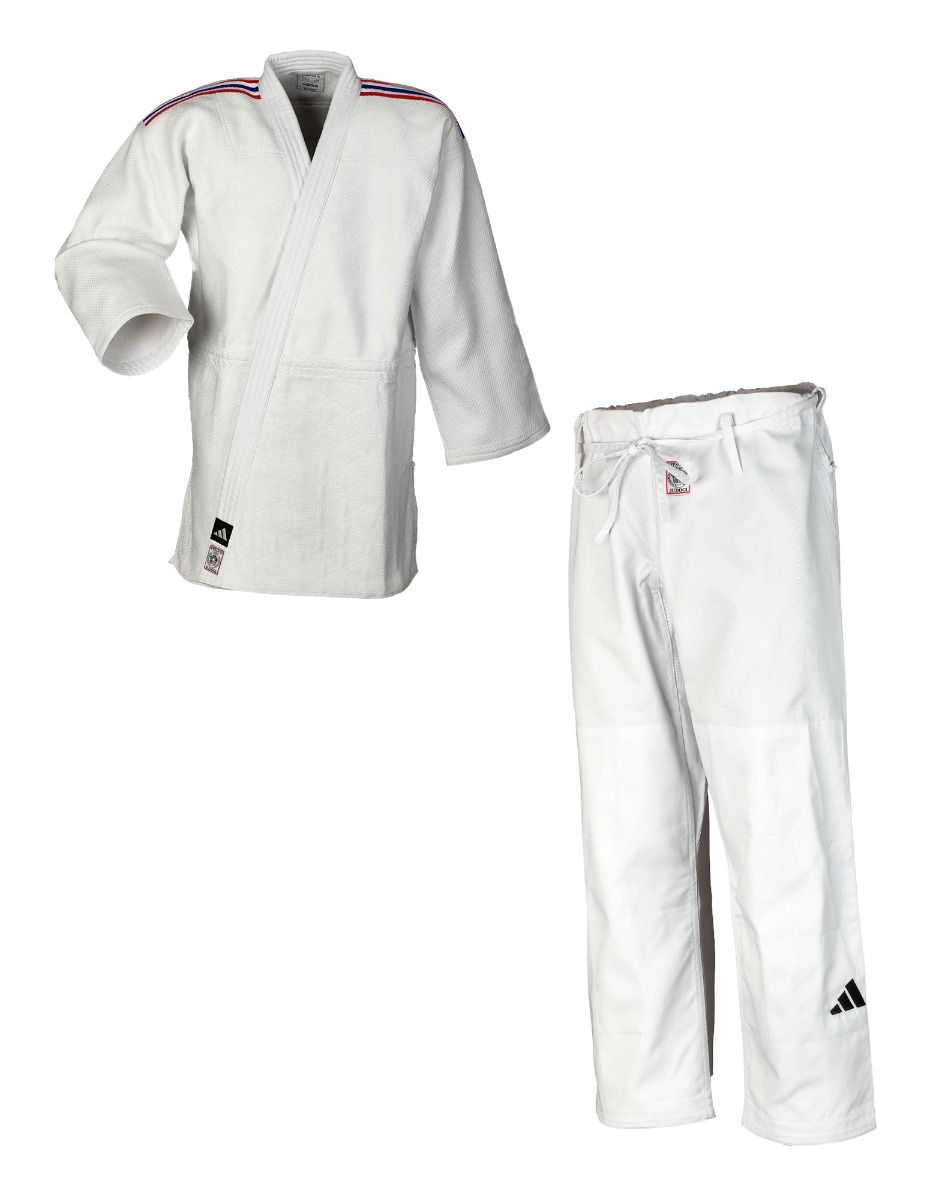 Adidas JU kimono con bande rappresentative IJF Champion III Regular fit 730g, bianco