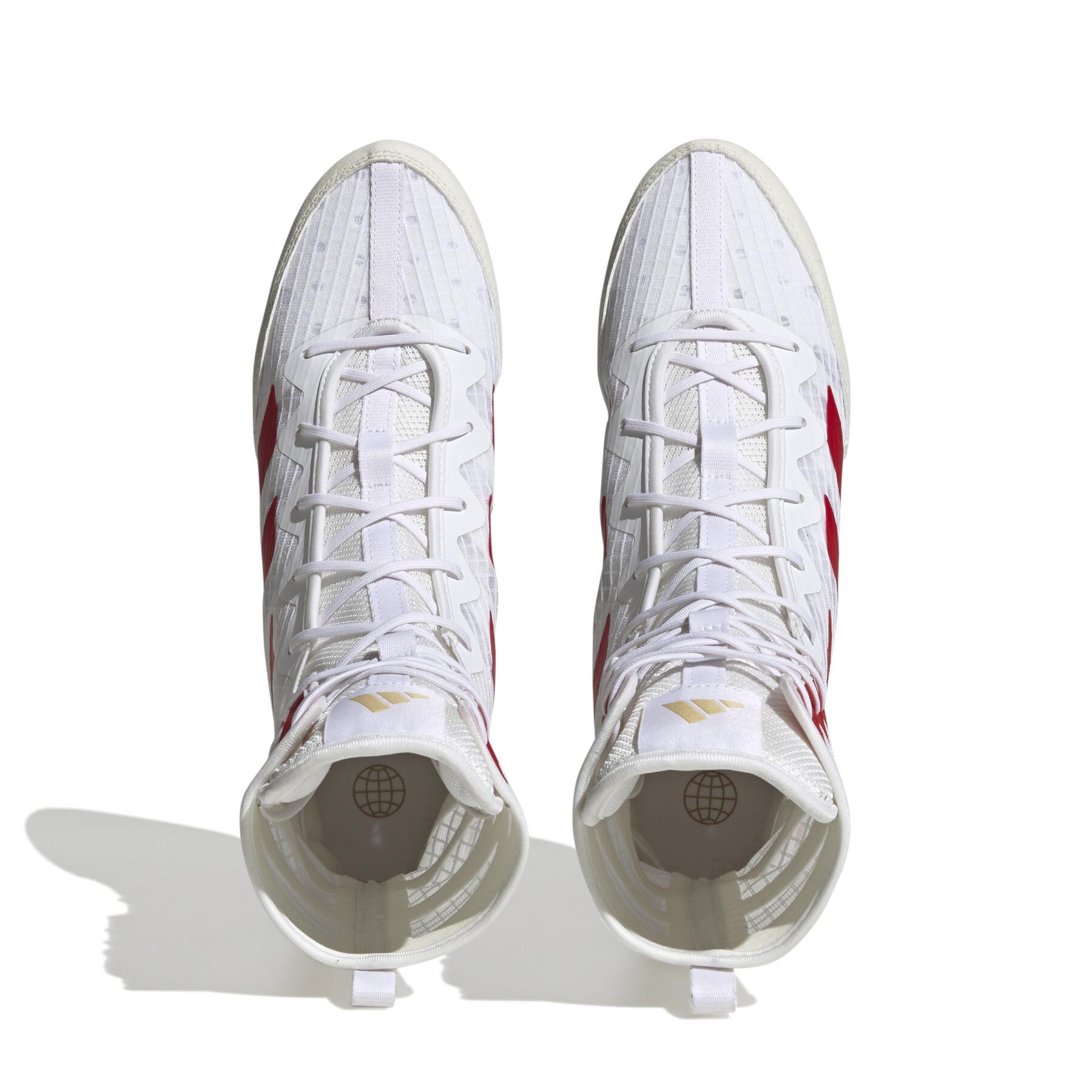 Adidas scarpe da boxe HOG 4, bianco-rosso 