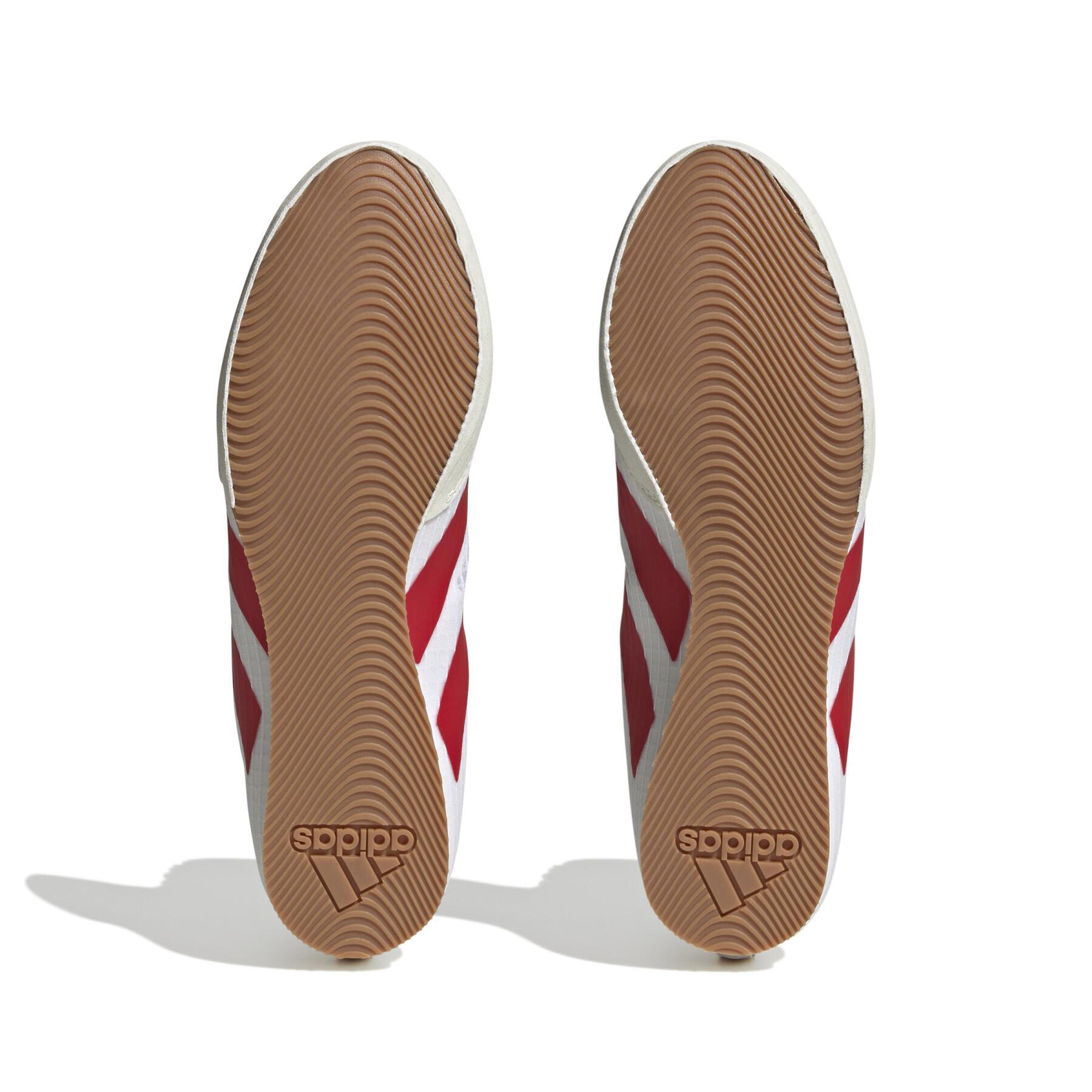 Adidas scarpe da boxe HOG 4, bianco-rosso 