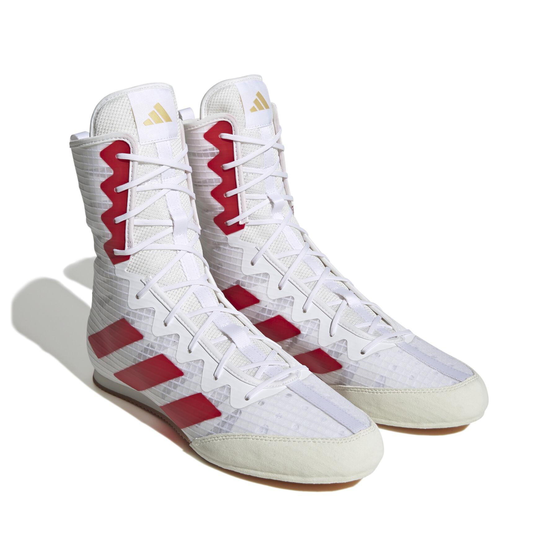 Adidas scarpe da boxe HOG 4, bianco-rosso 
