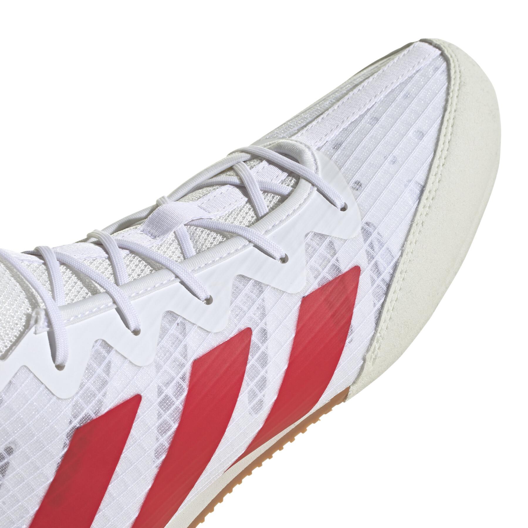 Adidas scarpe da boxe HOG 4, bianco-rosso 