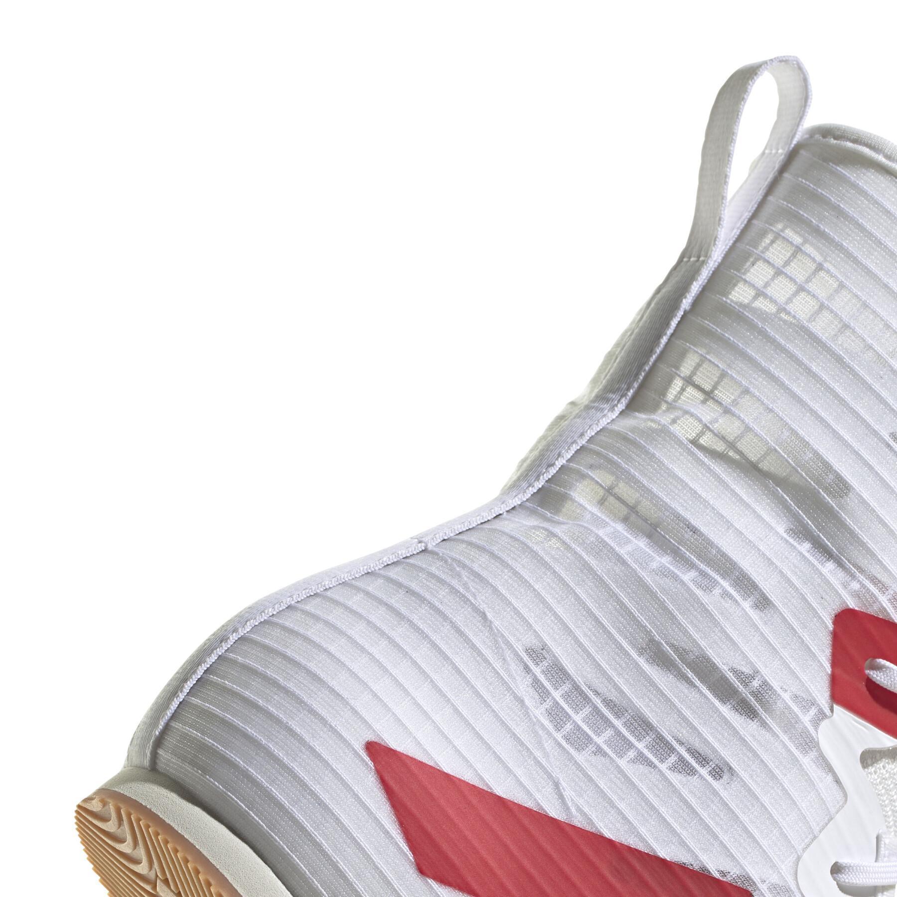 Adidas scarpe da boxe HOG 4, bianco-rosso 