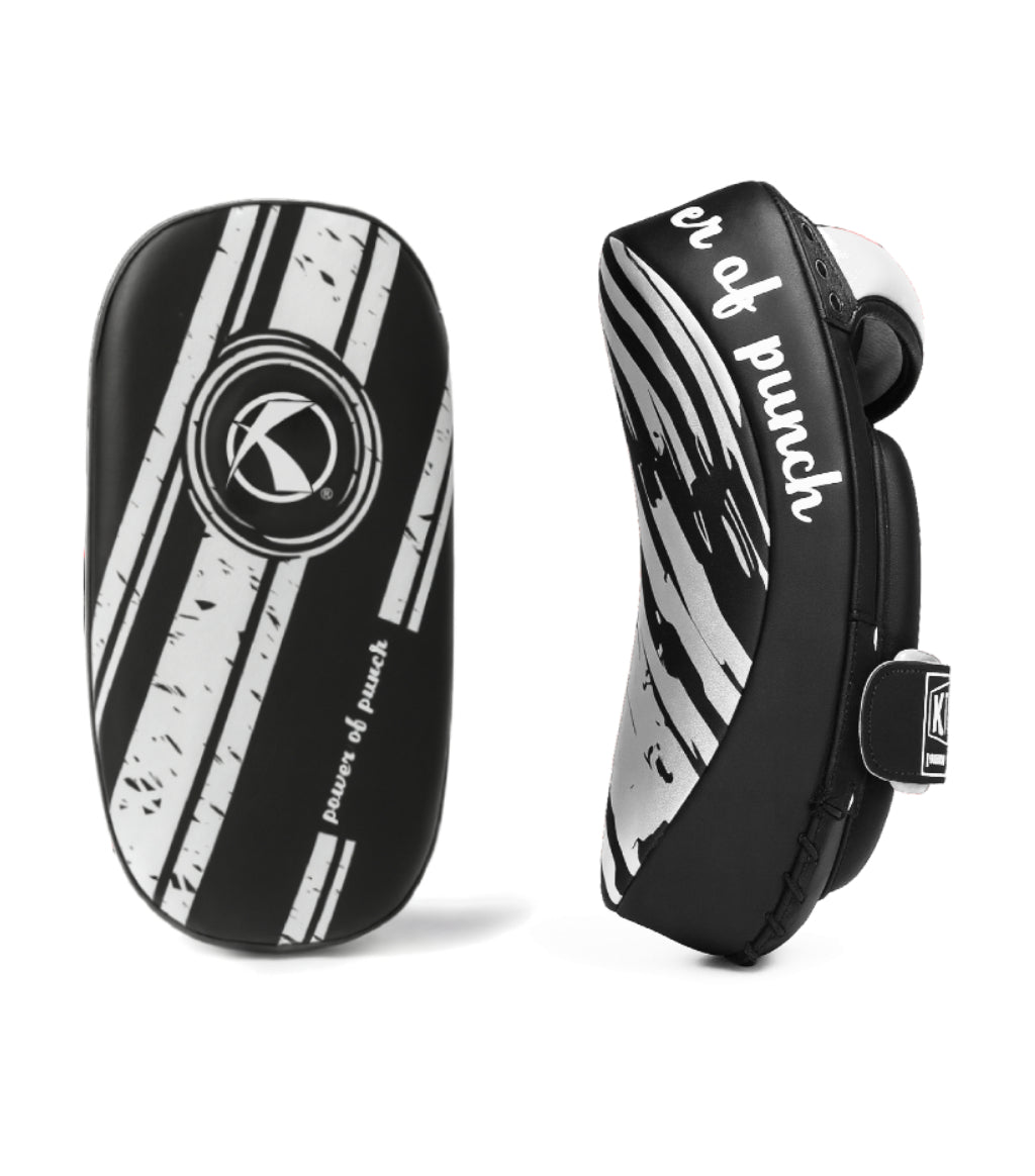 Katsudo makiwara in pelle curva 2 pezzi, bianco-nero