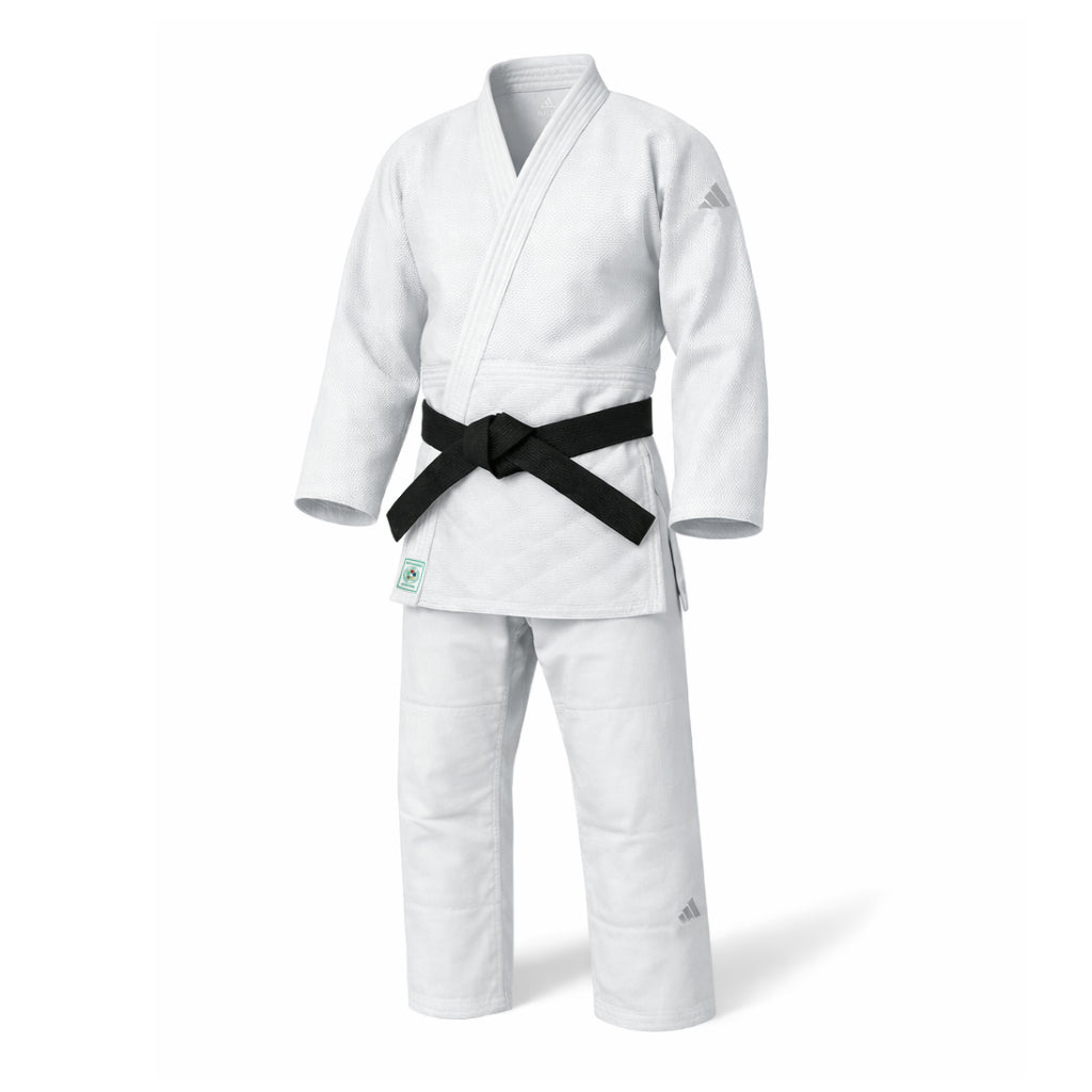 Adidas JU kimono Champion III IJF Regular fit 750g con logo, bianco