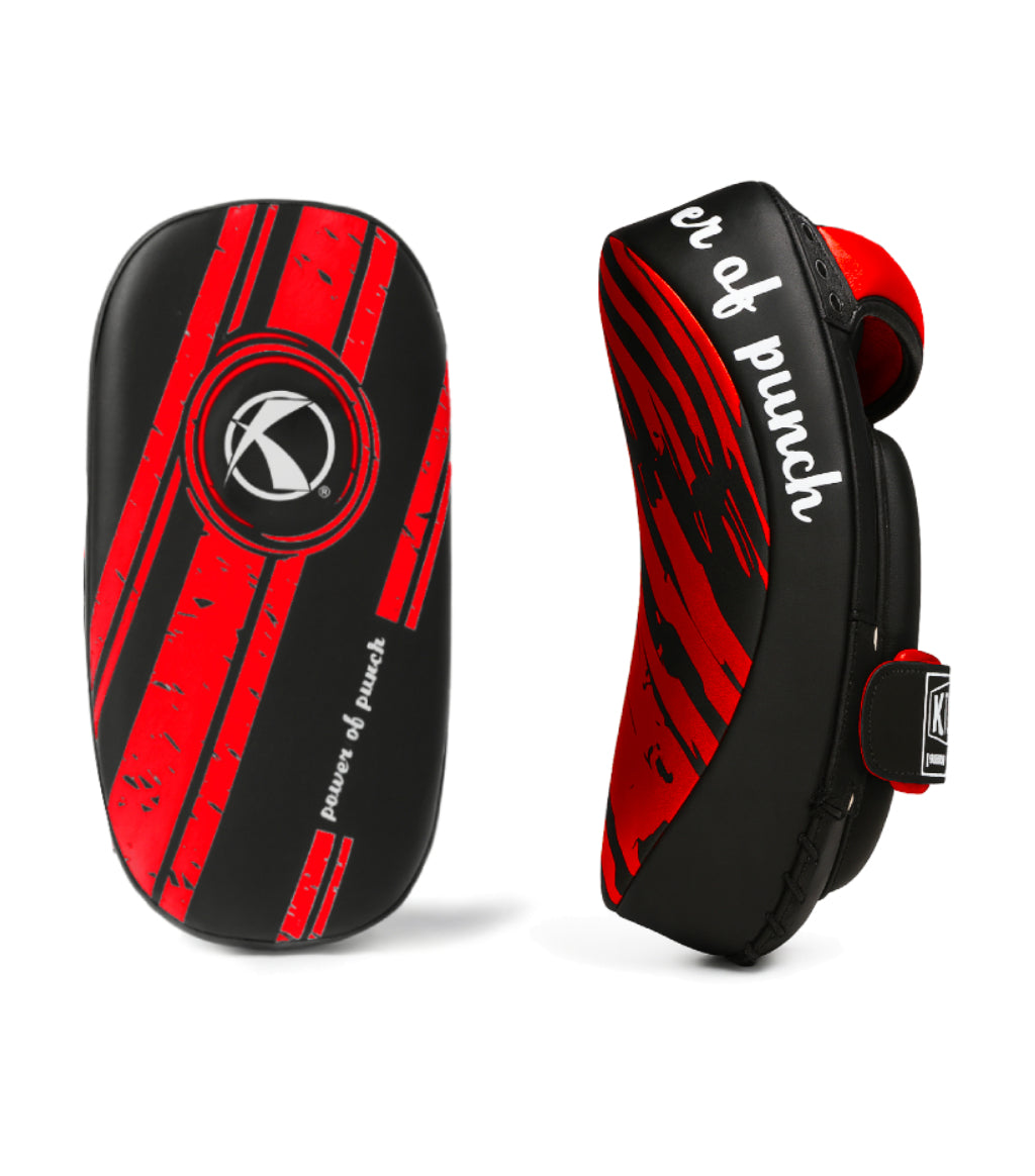 Katsudo makiwara in pelle curva 2 pezzi, rosso-nero