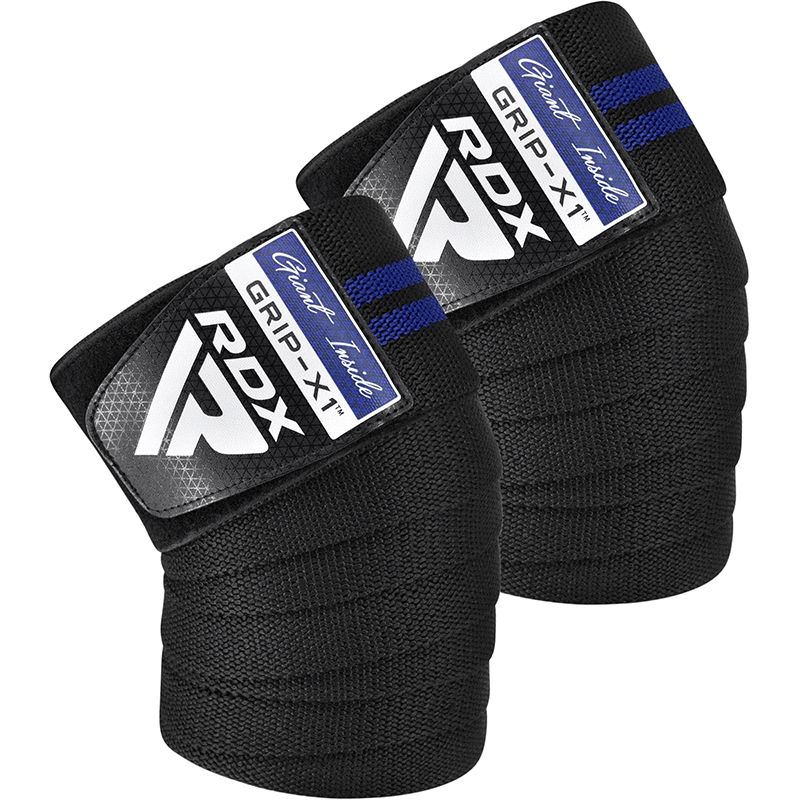 Fascia per ginocchio RDX, nero-blu