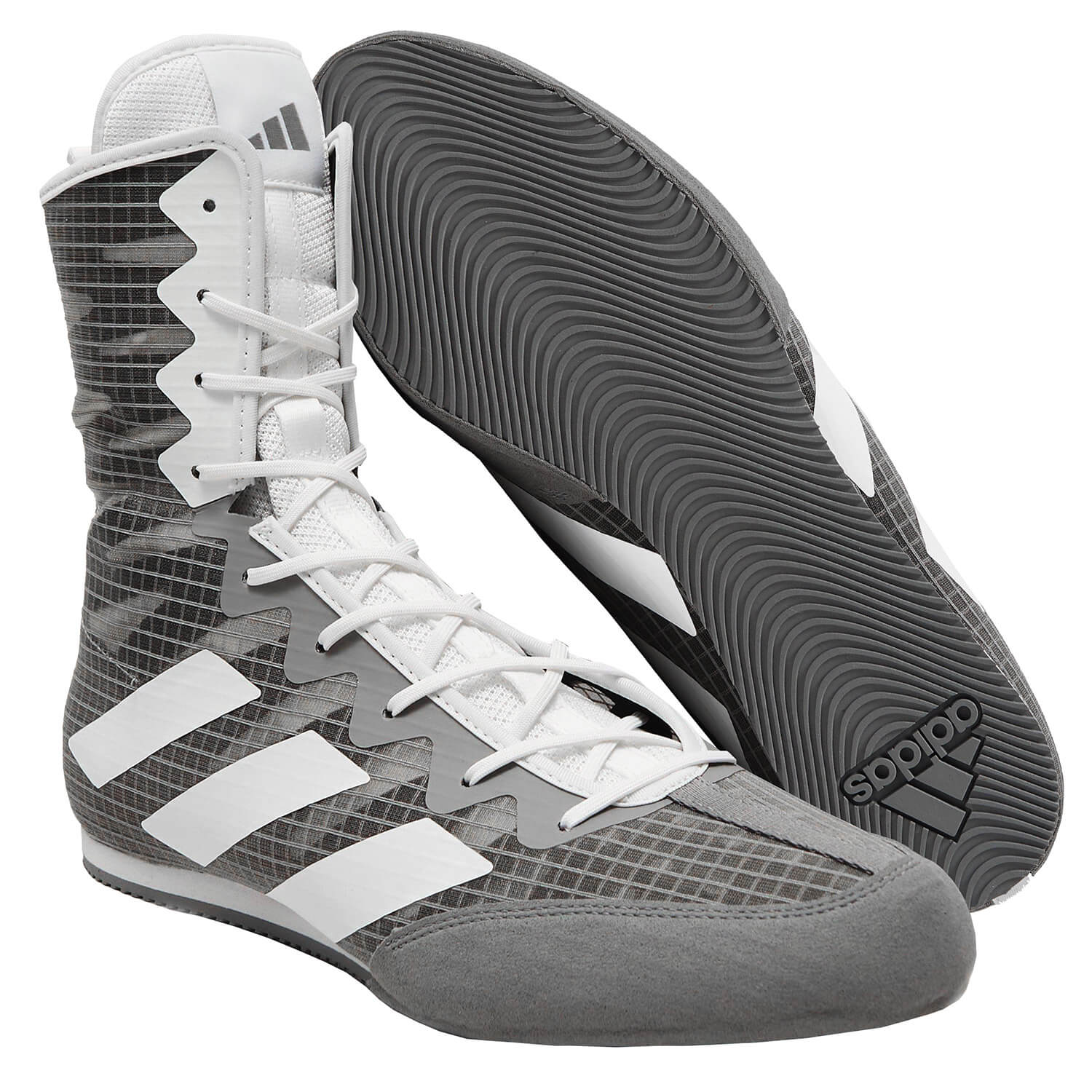 Adidas scarpe da boxe HOG 4, grigio-bianco 