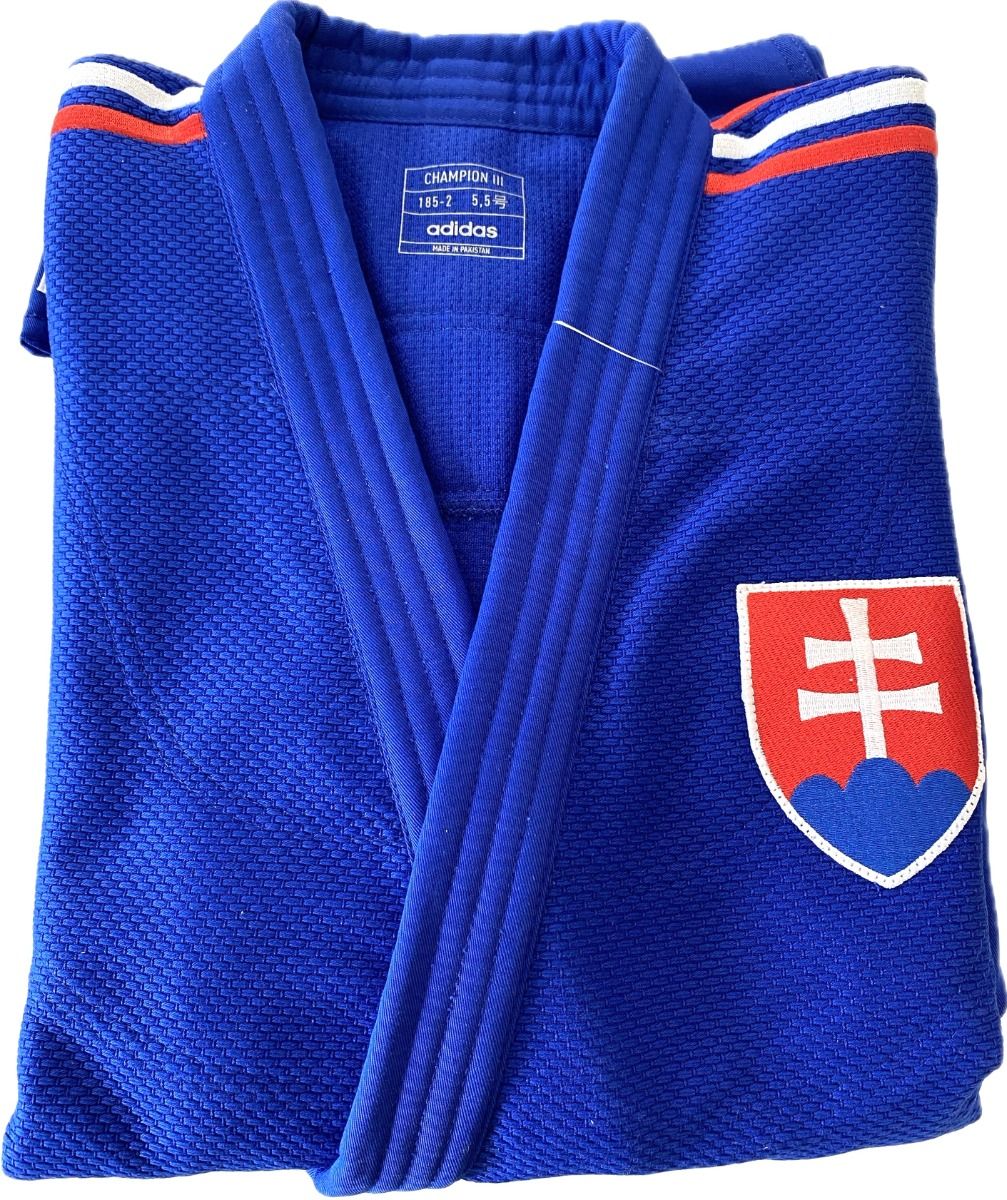Adidas JU kimono Champion III SVK Slim fit 750g, blu