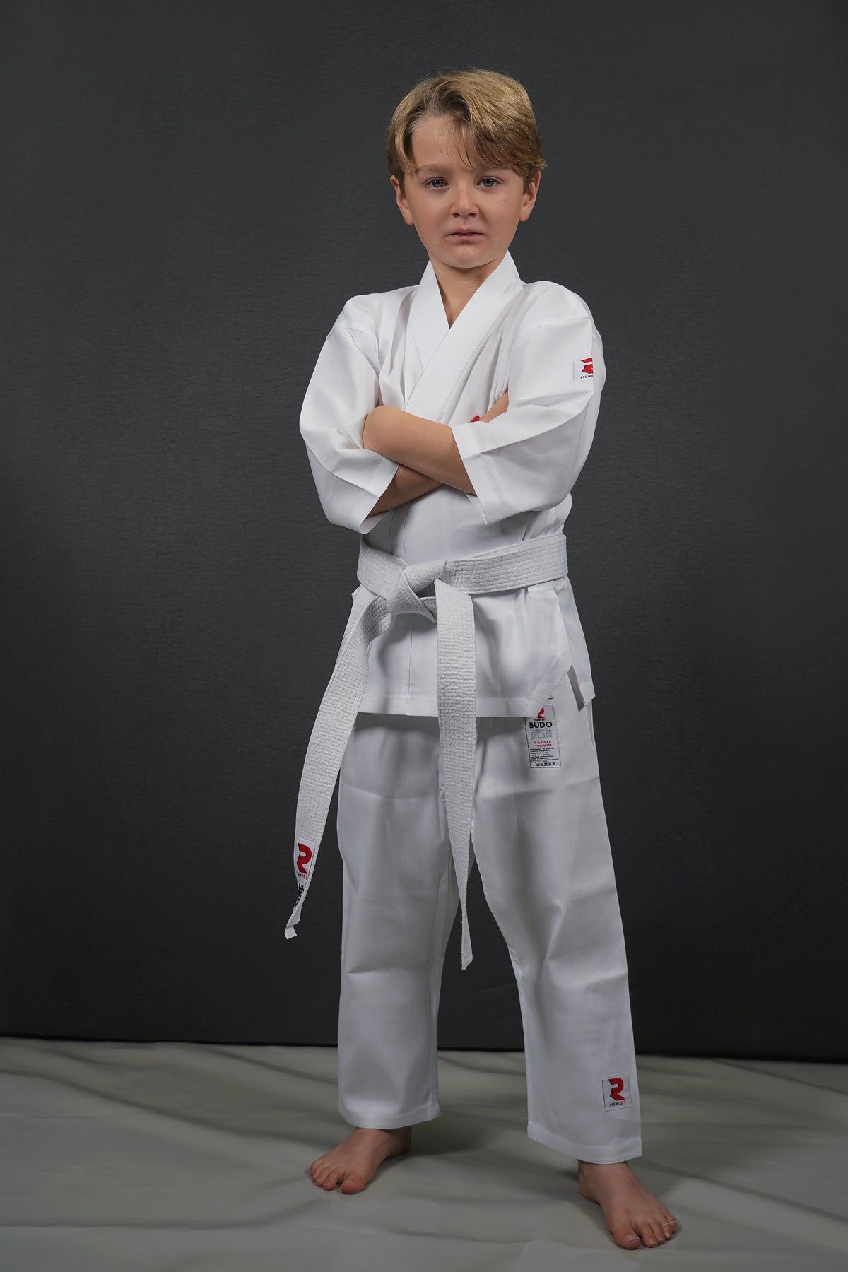 Kimono da arti marziali Fight Art KA con cintura Budo 345g, bianco